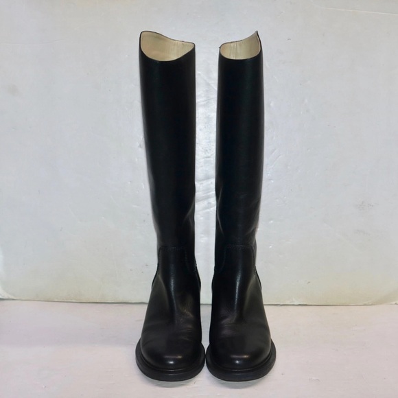 CHANEL Black Over the Knee Leather Boots - Picture 3 of 7